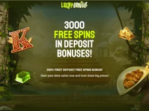 screen capture of Lucky Jungle Casino homepage